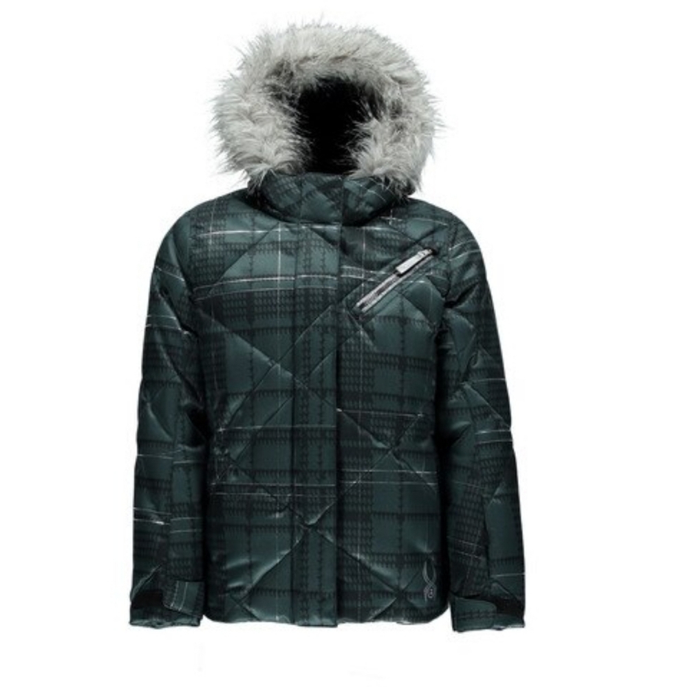 Spyder girl's hottie winter jacket grey and black